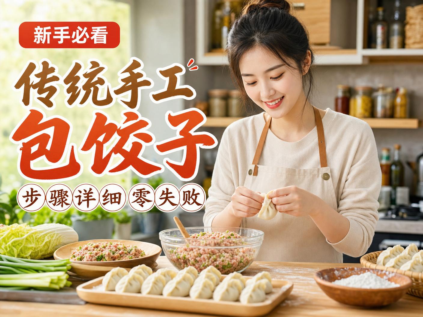 糖心-【糖心】传统手工包饺子教程传媒演示，步骤详细零失败